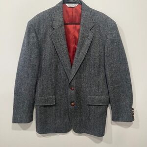 Harris Tweed Learbury Mens‎ Herringbone Blazer Jacket 44 Long Scottish Wool